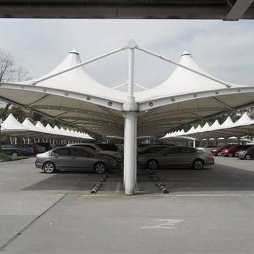 Representative parking canopy and tensile shade